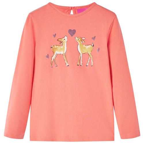 T-Shirt Enfants À Manches Longues Imprimé Cerfs Corail 116