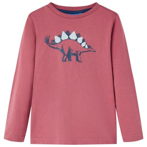 T-Shirt Enfants À Manches Longues Imprimé Dinosaure Rouge Foncé 140