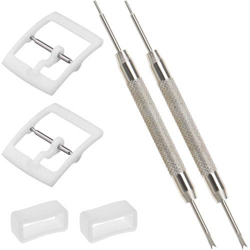 Kal-Lot De 2 Bracelets De Montre Avec Boucles De Bracelet De Montre Avec Outils De Barre À Ressort, Compatible Avec Montre Swatch 16 Mm De Largeur Intérieure