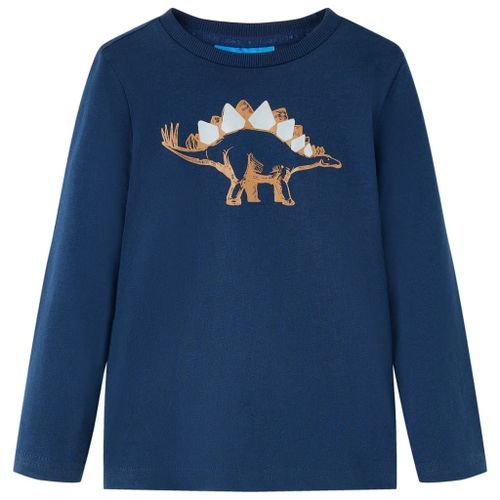 T-Shirt Enfants À Manches Longues Imprimé Dinosaure Bleu Marine 116