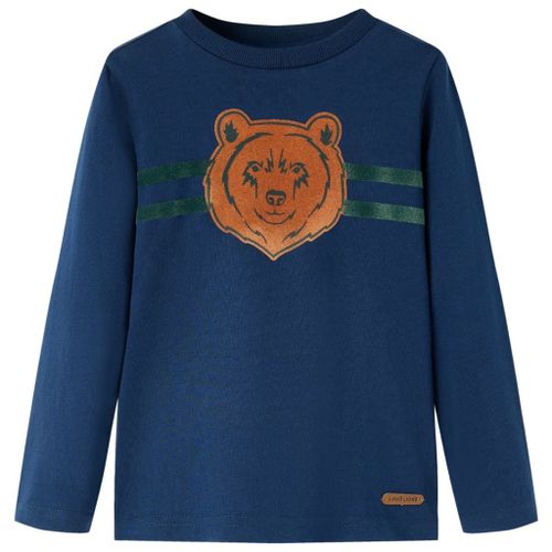 T-Shirt Enfants À Manches Longues Imprimé Ours Bleu Marine 104