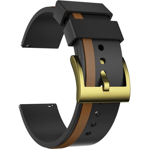 Kal-Bracelet Montre Remplacer Bracelet Montre Silicone - 20, 22, 24mm Caoutchouc Montre Bracelet Avec Acier Inoxydable Boucle