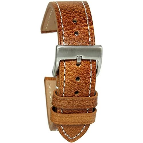 Kal-Bracelet De Montre En Cuir Véritable Noir Bleu Marron Foncé Marron Rouge Vert De 20 Mm 22 Mm Vintage Boucle Argent Pour Homme Femme Conique 20/16 Mm Et 22/18 Mm