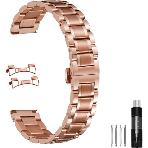 Kal-Quick Release Metal Chain Butterfly Clasp Bracelets 18 Mm 19 Mm 20 Mm 21 Mm 22 Mm 24 Mm Bracelet En Acier Inoxydable De Rechange