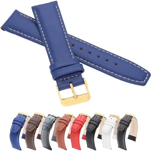 Kal-Wb Bracelet De Montre En Cuir De Vachette Grainé Doré