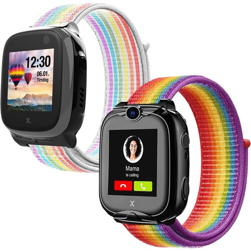 Kal-Compatible Avec Xplora Lot De 2 Bracelets De Rechange Pour Bracelet Xplora X5 / Xgo2 / Xgo3 - Bracelet De Rechange En Nylon Pour Xplora X5 Play/Xgo 2 / Xgo 3 - Cadeau Pour Fille Garçon