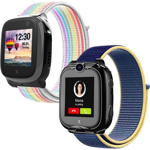 Kal-Compatible Avec Xplora Lot De 2 Bracelets De Rechange Pour Bracelet Xplora X5 / Xgo2 / Xgo3 - Bracelet De Rechange En Nylon Pour Xplora X5 Play/Xgo 2 / Xgo 3 - Cadeau Pour Fille Garçon