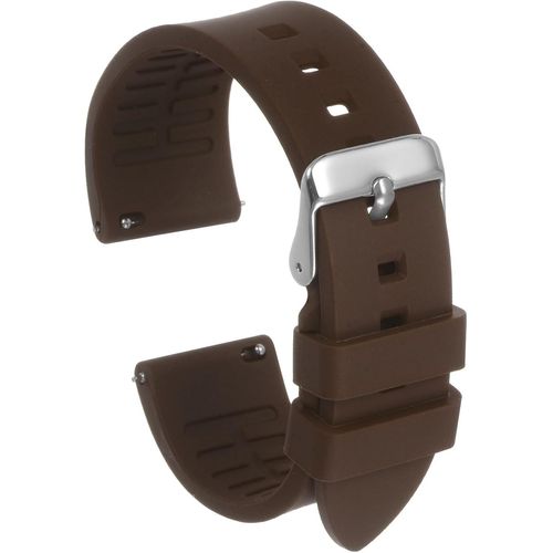 Kal-Bracelet De Montre En Silicone - Large - Fermeture Rapide - Caoutchouc Souple - Étanche - Avec Boucle En Acier Inoxydable Argenté - Pour Homme Et Femme