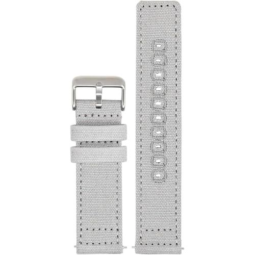 Kal-Bracelet De Montre En Toile Pour Homme Femme, 18mm 19mm 20mm 22mm 24mm - Canvas Watch Straps - Bracelet De Remplacement À Dégagement Rapide - 8 Couleurs - Boucle Argent