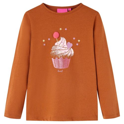 T-Shirt Enfants À Manches Longues Imprimé Crème Glacée Cognac 92
