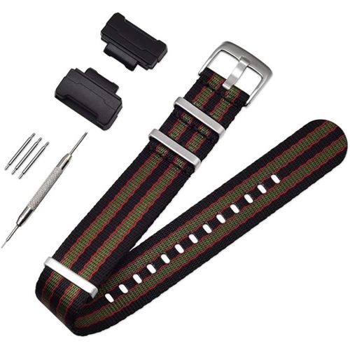 Kal-Nato Nylon Bracelet Compatible Avec Casio G-Shock Ga-110 120 Ga-400 Gd-100 Dw-5600 Gls-8900 Canvas Men Bracelet Band Black Adapters
