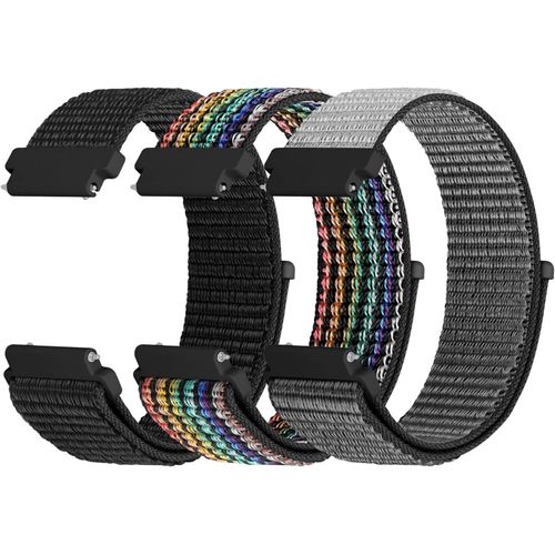 Kal-Lot De 3 Bracelets De Montre En Nylon Respirants, Doux Et Confortables Pour Hommes Et Femmes De 18 Mm, 19 Mm, 20 Mm, 22 Mm Et 24 Mm