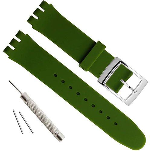 Kal-Boucle En Acier Inoxydable Plaqué Argent Bracelet En Caoutchouc De Silicone Étanche