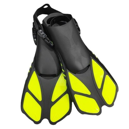 Chaussures Grenouille Pour Adultes,Palmes Avec Boucles Réglables,Talons Ouverts,Conçues Pour La Plongée En Apnée Et La Plongée Sous-Marine - Type Yellowish Black-Ml-Xl(9-11) #B