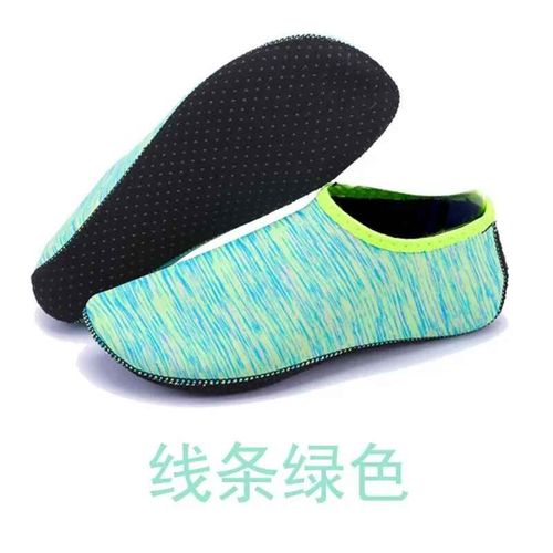 Chaussures D'eau Unisexes Antidérapantes,Chaussettes De Natation Et De Plongée,Sandales De Plage D'été,Chaussures Plates,Baskets De Bord De Mer,Pantoufles Pour Hommes - Type B-Line Green-M (36-37 ) #B
