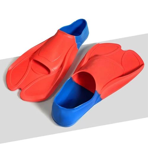 Adultes Professionnel Flipper Plongée En Apnée Flipper Grenouille Chaussures Pour Enfants Formation Équipement De Natation Plongée Libre Palmes Courtes - Type Blue Red-Xxs 27-29