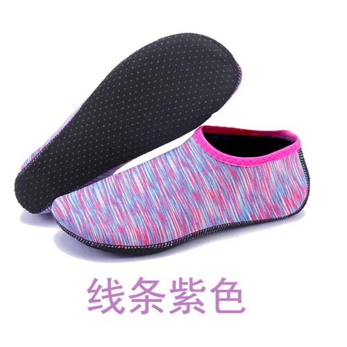 Chaussures D'eau Unisexes Antidérapantes,Chaussettes De Natation Et De Plongée,Sandales De Plage D'été,Chaussures Plates,Baskets De Bord De Mer,Pantoufles Pour Homme - Type B-Line Purple-S (34-35 ) #A