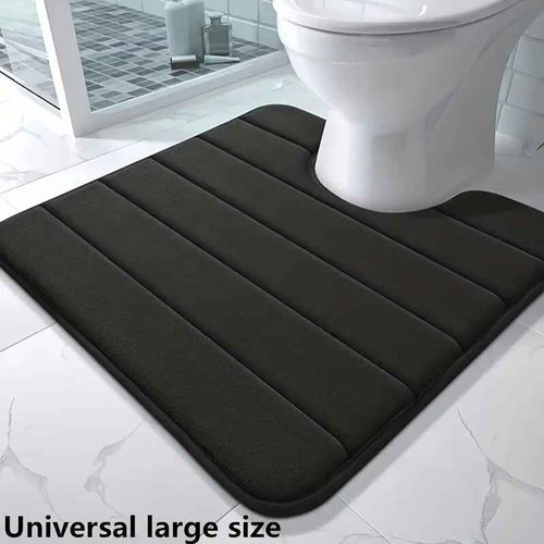 Tapis de salle de bain en forme de U,tapis de toilette,de salle de bain,en mousse à mémoire de forme,antidérapant,Super absorbant - Type black-40CMx50CM