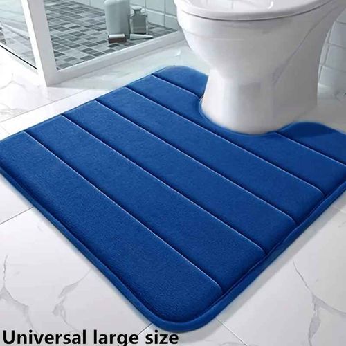 Tapis de salle de bain en forme de U,tapis de toilette,de salle de bain,en mousse à mémoire de forme,antidérapant,Super absorbant - Type Blue-40CMx50CM