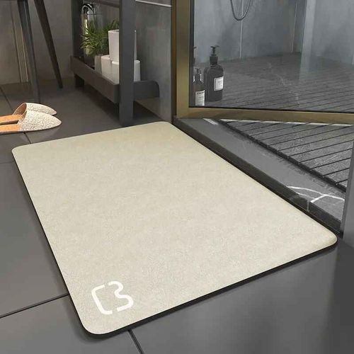 Tapis absorbant de salle de bain,mise à niveau 2023,pour sol de bain,porte,rectangulaire,séchage rapide,douche,baignoire - Type Beige-2023-50X80CM
