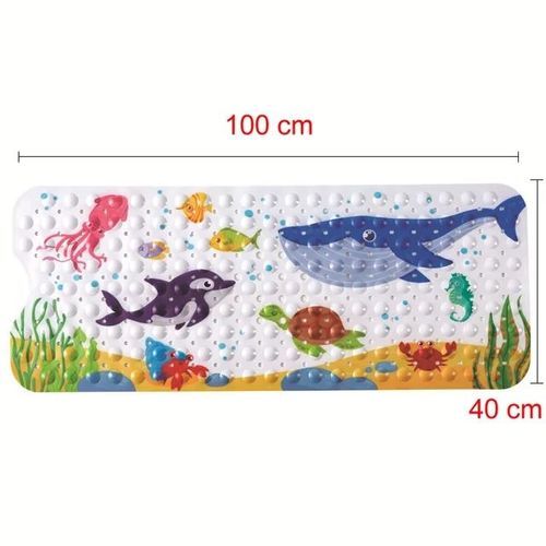 Grand tapis de bain en PVC de dessin mignon,antidérapant,pour douche,baignoire,avec ventouse,coussin de Massage doux,pour enfants et personnes âgées - Type Whale
