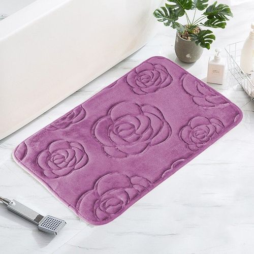 1pc Rose tapis de sol salle de bain Absorption d'eau tapis antidérapant salle de bain paillasson chambre tapis tapis de sol - Type purple-500MMx800MM