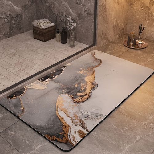 Tapis De Salle De Bain De Luxe Antidérapant,Douche,Super Absorbant,Séchage Rapide,Tapis De Sol Pour Les Pieds,Paillasson Lavable - Type 50cmx80cm #H