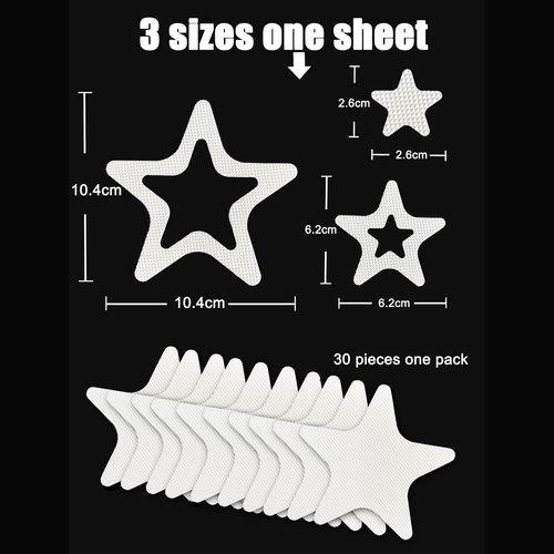 30 pièces PEVA salle de douche escalier sol chaussure semelle bande antidérapante,sécurité arrêt complet coussin coulissant salle de bain baignoire autocollants antidérapant - Type AS822 white-Star