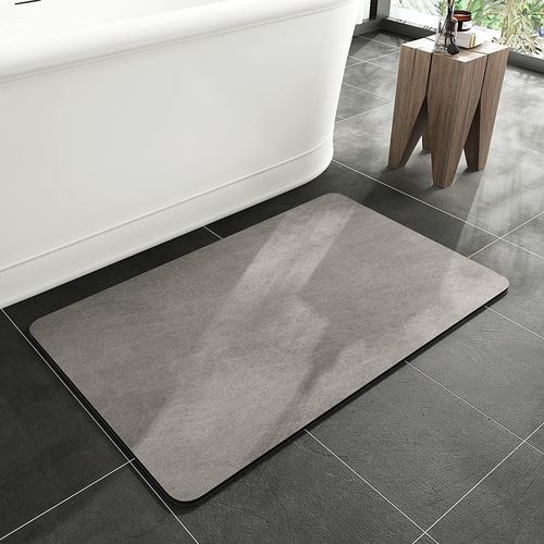 Tapis de bain antidérapant terre de diatomée tapis de salle de bain tapis de salle de bain Super absorbant coussin en caoutchouc mince tapis de diatomite pour douche de toilette - Type a10-50x80CM