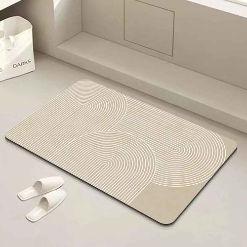 Tapis de bain antidérapant terre de diatomée tapis de salle de bain tapis de salle de bain Super absorbant coussin en caoutchouc mince tapis de diatomite pour douche de toilette - Type a11-50x80CM