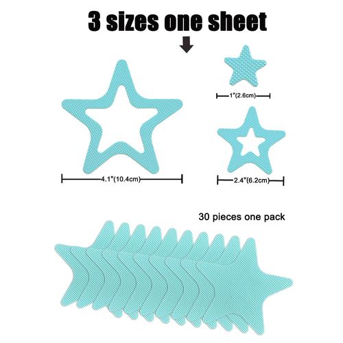 30 pièces PEVA salle de douche escalier sol chaussure semelle bande antidérapante,sécurité arrêt complet coussin coulissant salle de bain baignoire autocollants antidérapants - Type AS824-Star
