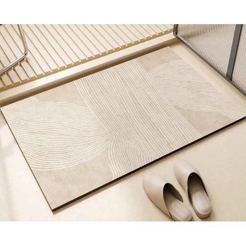 Tapis de bain antidérapant terre de diatomée tapis de salle de bain tapis de salle de bain Super absorbant coussin en caoutchouc mince tapis de diatomite pour douche de toilette - Type a14-40x60CM