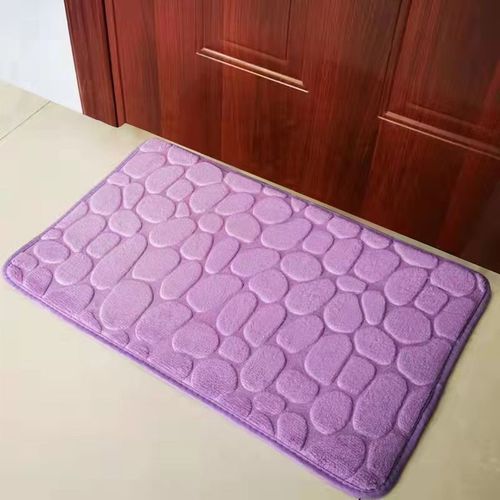 Tapis De Bain En Relief Pavé,Antidérapant,Pour Lavabo,Baignoire,Sol Latéral,Salle De Douche,Paillasson En Mousse À Mémoire De Forme - Type Purple-40x60cm