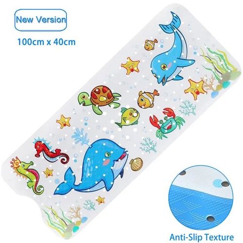 Grand tapis de bain en PVC de dessin mignon,antidérapant,pour douche,baignoire,avec ventouse,coussin de Massage doux,pour enfants et personnes âgées - Type 2Whale