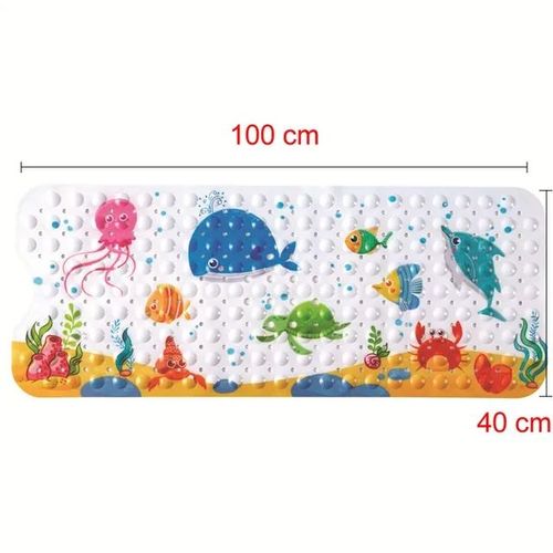 Grand tapis de bain en PVC de dessin mignon,antidérapant,pour douche,baignoire,avec ventouse,coussin de Massage doux,pour enfants et personnes âgées - Type Turtle
