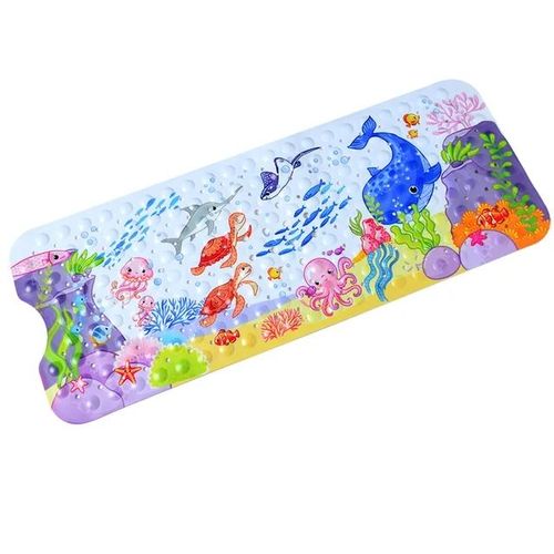 Grand tapis de bain en PVC de dessin mignon,antidérapant,pour douche,baignoire,avec ventouse,coussin de Massage doux,pour enfants et personnes âgées - Type Fish