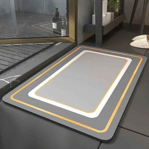 Tapis absorbant de salle de bain,mise à niveau 2023,pour sol de bain,porte,rectangulaire,séchage rapide,douche,baignoire - Type Yellow line-2023-40X60CM