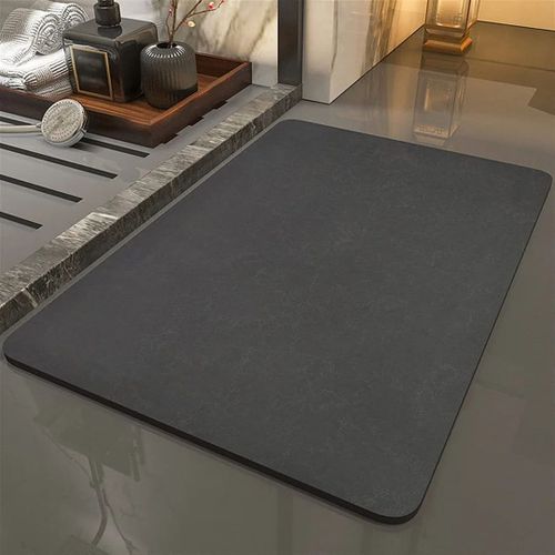 Tapis de bain antidérapant terre de diatomée tapis de salle de bain tapis de salle de bain Super absorbant coussin en caoutchouc mince tapis de diatomite pour douche de toilet - Type CS5834-60x90CM
