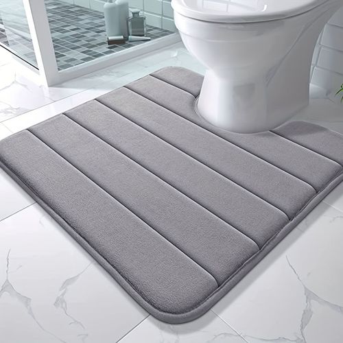 Tapis de toilette en forme de U,tapis de salle de bain,en mousse à mémoire de forme,antidérapant,super absorbant - Type GREY-40CMx50CM #A