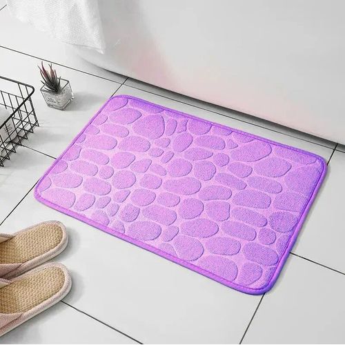 Tapis En Velours Gaufré En Mousse À Mémoire De Forme,1 Pièce,Antidérapant,Pour Salle De Bain,Salon,Tapis De Sol Pavé,Ameublement De Maison - Type Purple #B