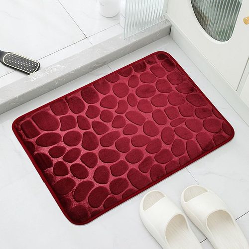 Tapis De Bain En Relief Pavé,Antidérapant,Pour Lavabo,Baignoire,Sol Latéral,Salle De Douche,Paillasson En Mousse À Mémoire De Forme - Type Red-500mmx800mm