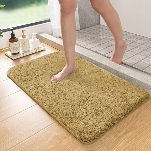 Tapis De Sol Épais Et Absorbant En Peluche De Couleur Unie,Pour Salle De Douche,Antidérapant,En Fourrure,Résistant À La Saleté,Pour Entrée - Type Brown-400mmx600mm