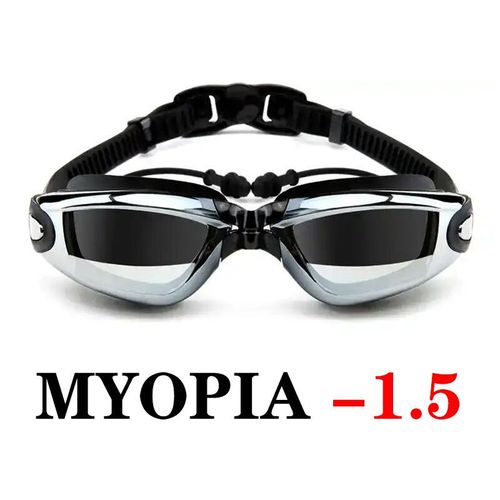 Lunettes De Natation Réglables Pour Femmes Et Hommes,Protection Uv,Étanches,Anti-Buée,Myopie,Lunettes De Piscine,Lunettes D'eau De Plongée - Type Black Myopia -1.5