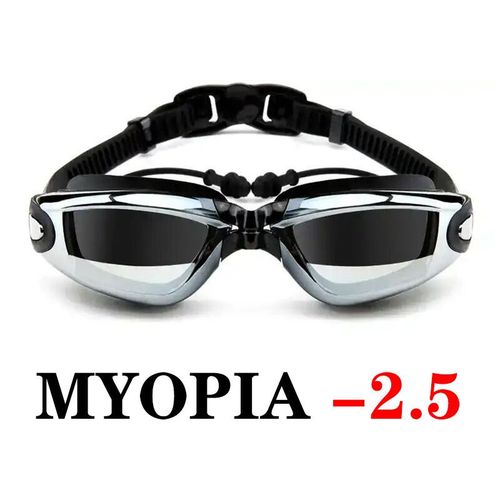 Lunettes De Natation Réglables Pour Femmes Et Hommes,Protection Uv,Étanches,Anti-Buée,Myopie,Lunettes De Piscine,Lunettes D'eau De Plongée - Type Black Myopia -2.5