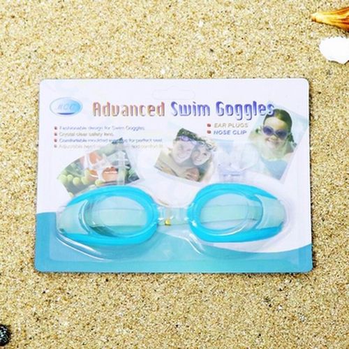 Lunettes De Natation En Silicone Pour Enfants,Piscine,Plongée,Sports Aquatiques,Étanche,Anti-Buée,Avec Bouchon D'oreille,Pince-Nez - Type 1set Sky Blue-3-12years Free Size