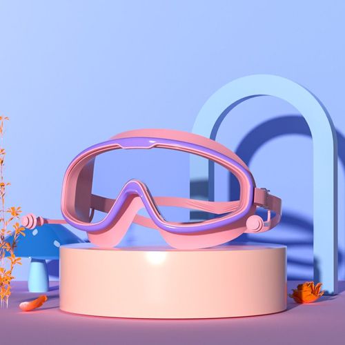 Lunettes De Natation Hd À Grand Cadre,Étanches,Anti-Buée,Avec Bouchons D'oreille,Pour Garçons Et Filles,Pour La Plage Et La Piscine,Pour Adultes Et Enfants - Type Purple Pink For Kids
