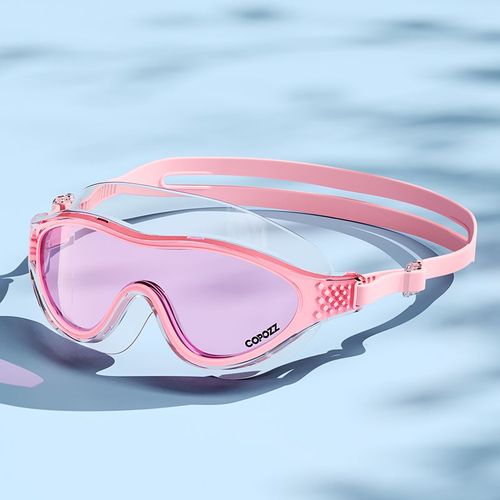 Lunettes De Natation Professionnelles À Grande Monture,Étanches,En Silicone De Qualité Alimentaire,Anti-Buée,Uv,Pour Adultes,Hommes Et Femmes,Lunettes De Plongée - Type Clear Pink
