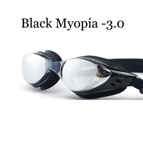 Galvanoplastie Myopie Lunettes De Natation Hommes Femmes Anti-Buée Arenablack Frêne Étanche Plat Lunettes De Plongée Lunettes - Type Black -3-Without Box