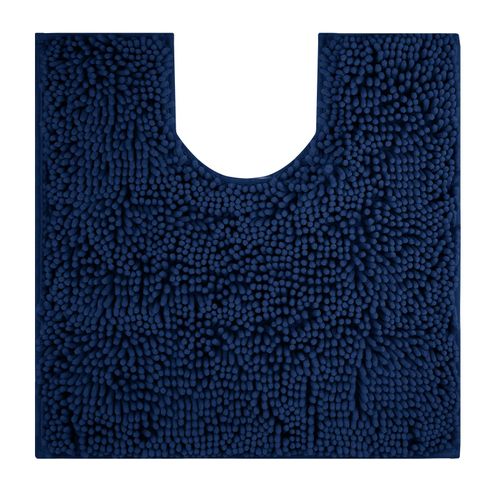 Tapis de toilette en forme de U,lavable,en peluche Extra douce,Chenille,microfibre,Super absorbant,Shaggy,lavage en Machine et sec - Type Dark blue-500MMx500MM