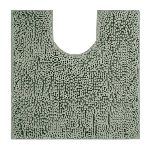 Tapis de toilette en forme de U,lavable,en peluche Extra douce,Chenille,microfibre,Super absorbant,Shaggy,lavage en Machine et sec - Type Light gray-500MMx500MM